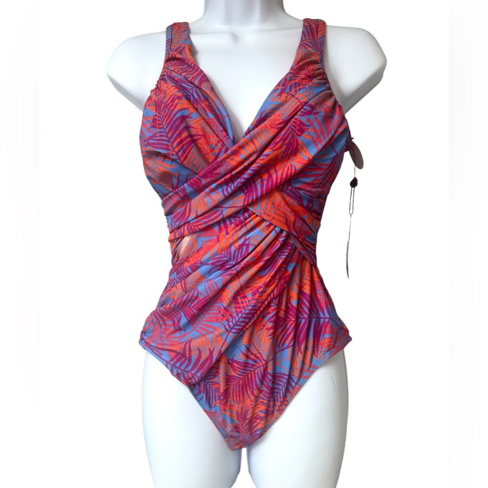 Jones New York Swimsuit Tropical Palm Leaf Print Size Small NWT